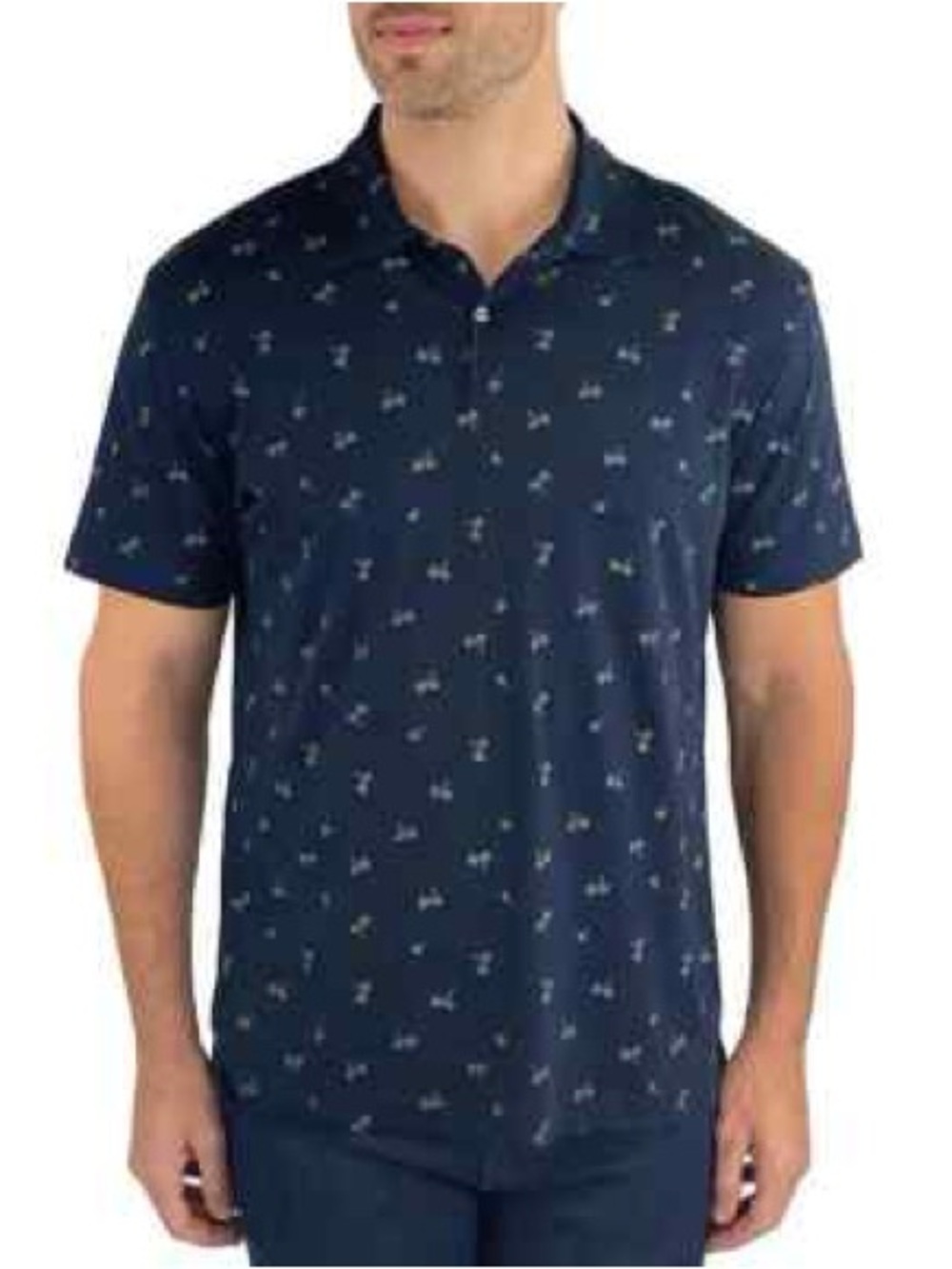 Jachs Hawaiian Tropical Palm Tree Pima Cotton Polo size XL Navy Blue